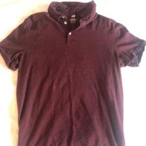 H&M Dark Red Slim-Fit Collared Shirt